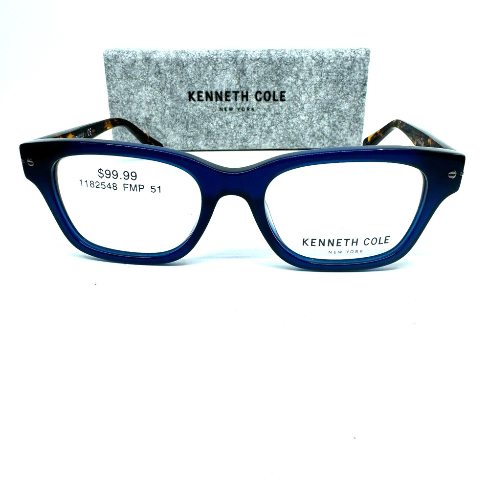 NEW Kenneth Cole Reaction KC0237-3-090-51 Blue Havana Eyeglasses H11971